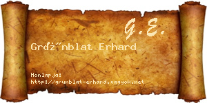 Grünblat Erhard névjegykártya